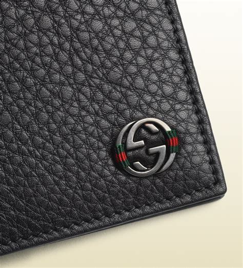 leather mini wallet with gucci logo|Gucci leather wallet for men.